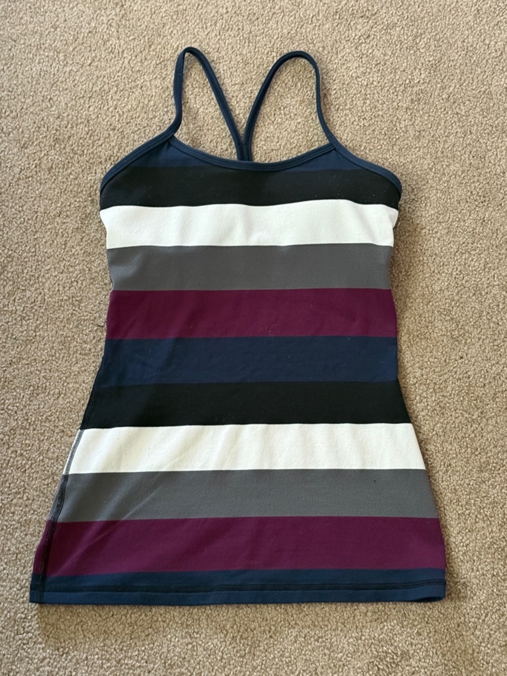 Lululemon Striped Sleeveless Tank Top in Navy, Black, Gray, White & Burgundy